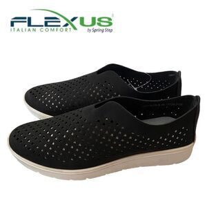 FLEXUS by SPRING STEP Centrics Black Slip-On Shoes Sneakers NEW 7.5 8